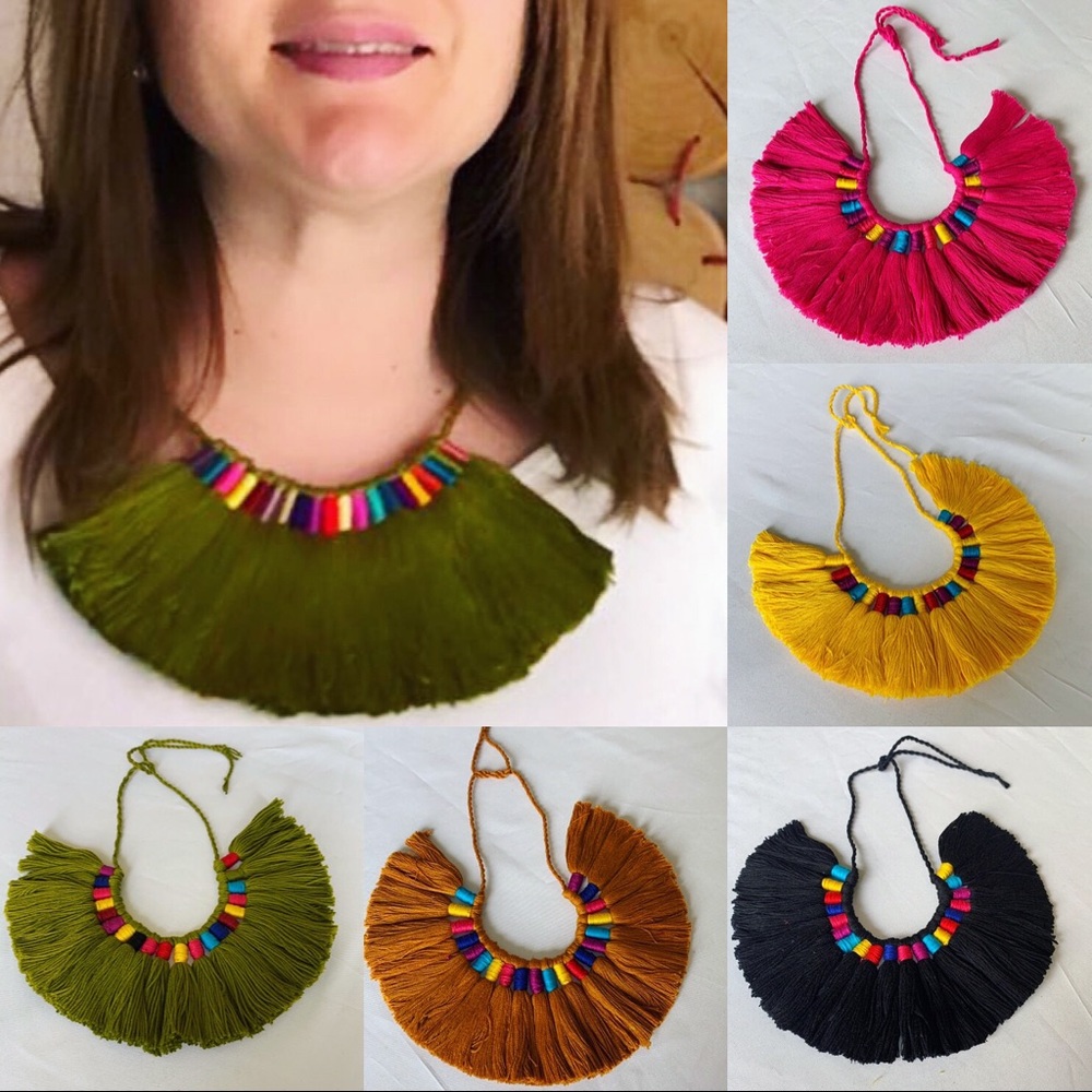 Boho Tassel Necklace. Mexican handmade necklace.